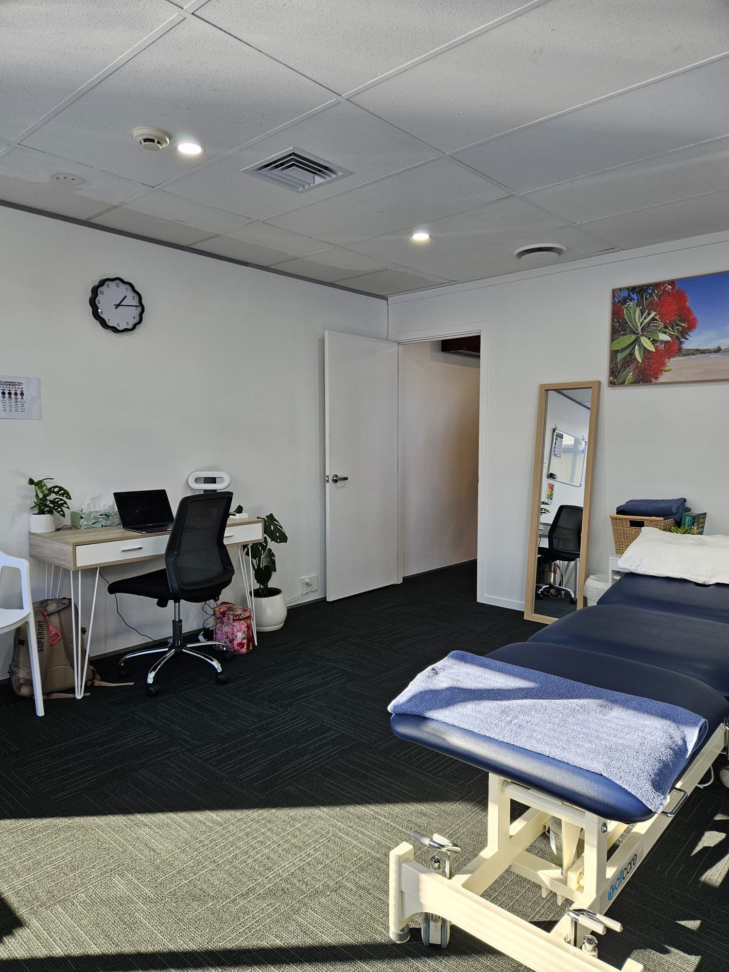 Modern treatment room with adjustable plinth at Way Forward Physio
